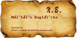 Nátán Boglárka névjegykártya