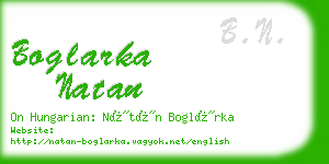 boglarka natan business card